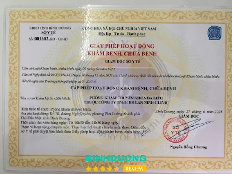 Phòng khám da liễu Lan Ninh: 78 Ngô Quyền, Thủ Dầu Một